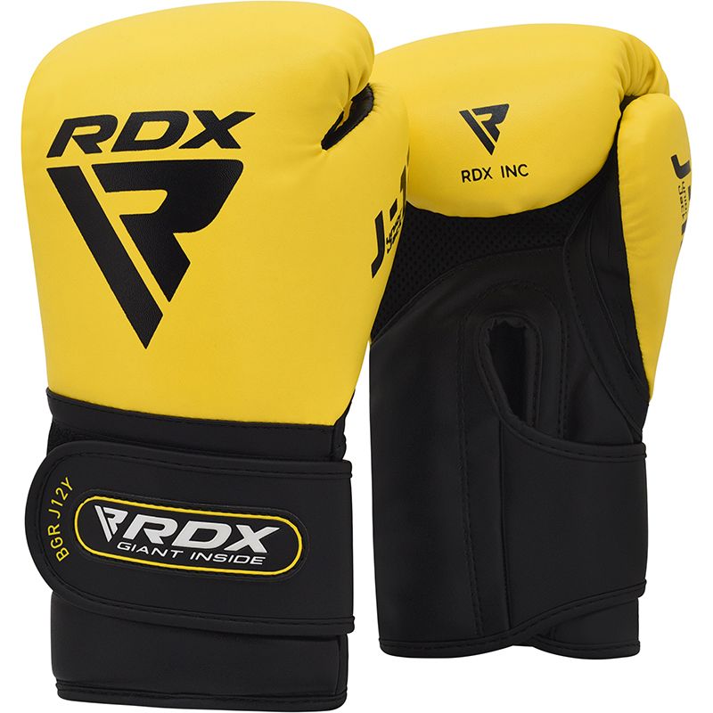 RDX J12 Kids Boxing Gloves PU Leather for Children 6oz#color_yellow