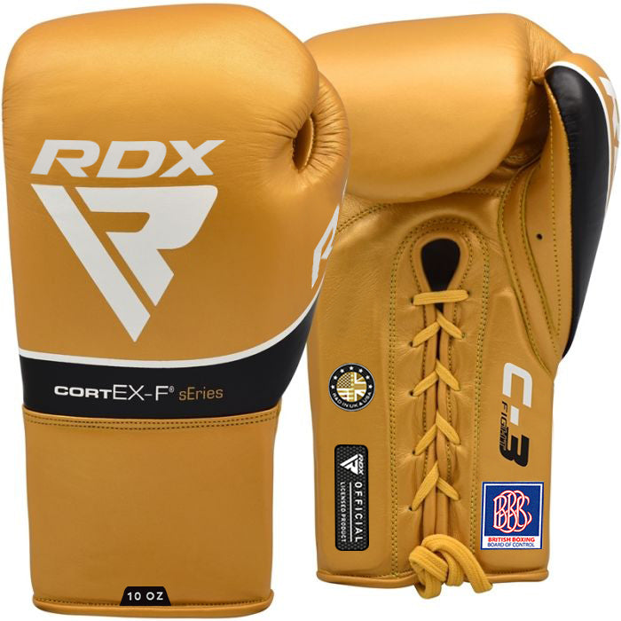 RDX C3 BBBofC Approved Pro Fight Boxing Gloves#color_golden